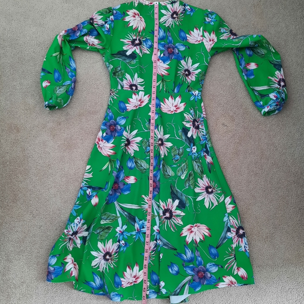 H&M Fit and Flare Vibrant Floral Midi Dress, Size 6 - Picture 7 of 10